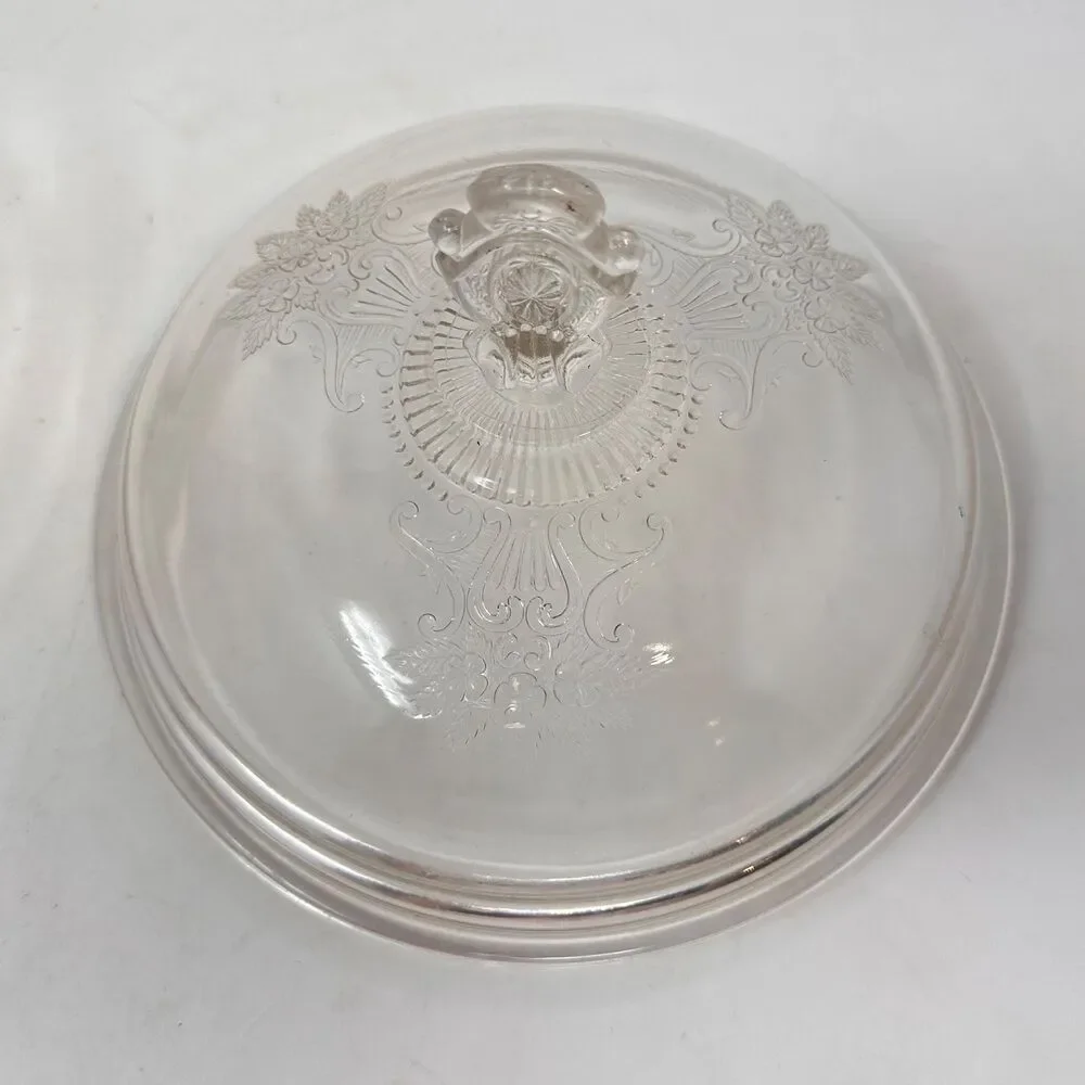 Antique Riverside Glass Works No 4 Grasshopper EAPG Covered Casserole Bowl Lid